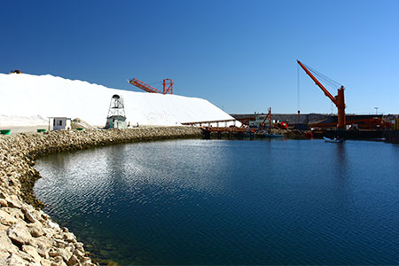 pumping brine evaporation ponds salt production